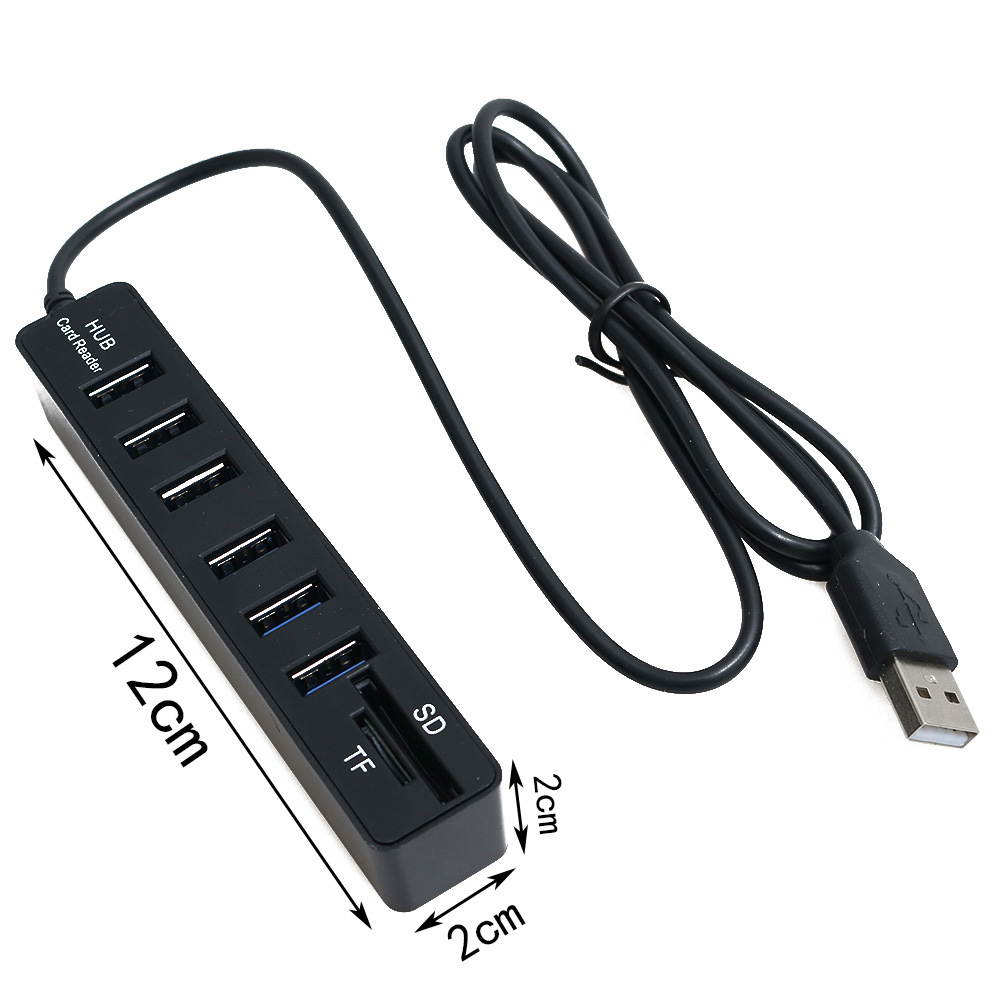 USB Hub 2.0 Multi USB 2.0 Hub USB Splitter High Speed 3 6 Ports 2.0 Hab TF SD Card Reader All In One For PC Computer Accessories