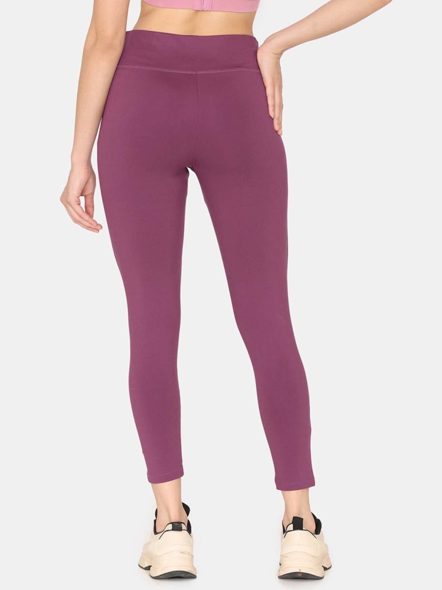 Zelocity by Zivame Purple Slim Fit Sports Tights
