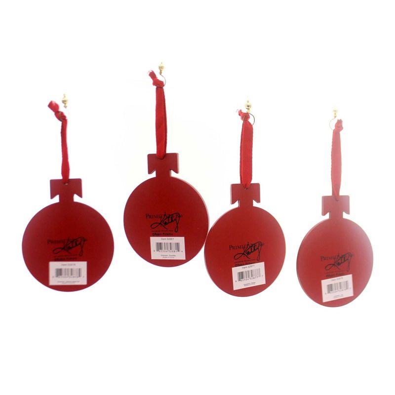 Holiday Ornaments Color It Ornaments Set Of 4 Joy Peace Believe Poinsettia  -  Ornament Sets