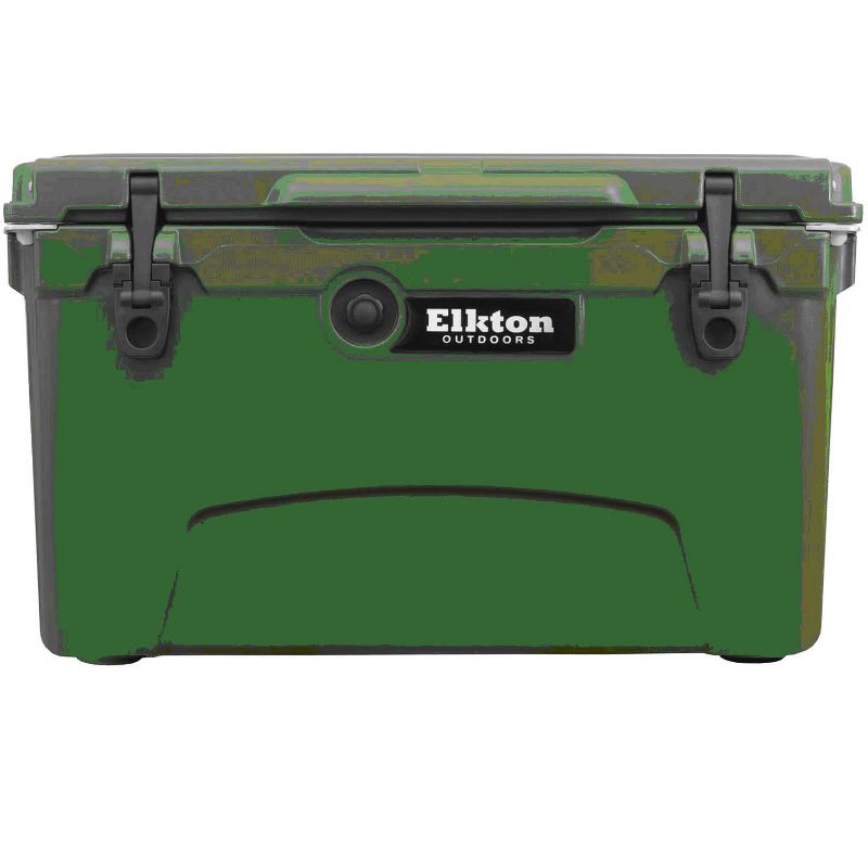 Elkton Outdoors ELK-ICE-45GRN Heavy Duty Rotomolded Portable 45 Quart Commercial Grade Insulated Hardside Ice Chest Beverage Cooler, Green