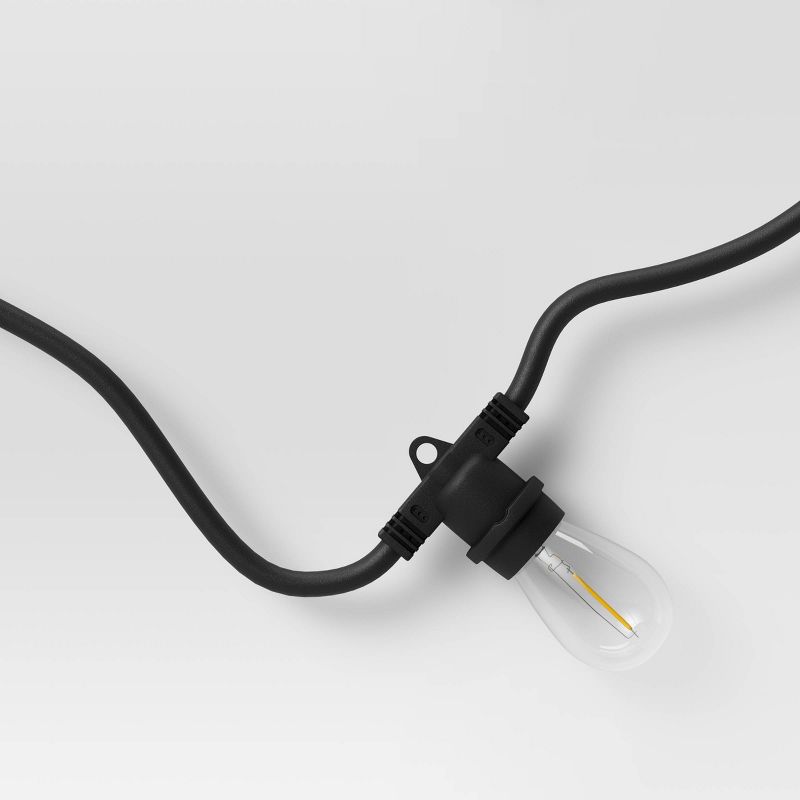 10ct LED Outdoor Non- Drop String Lights Black - Smith & Hawken™