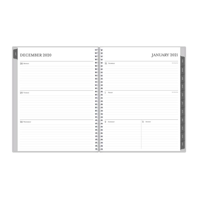 2021 Planner 8.5" x 11" Solid Plastic Cover Weekly/Monthly Wirebound Solid Gray - Blue Sky