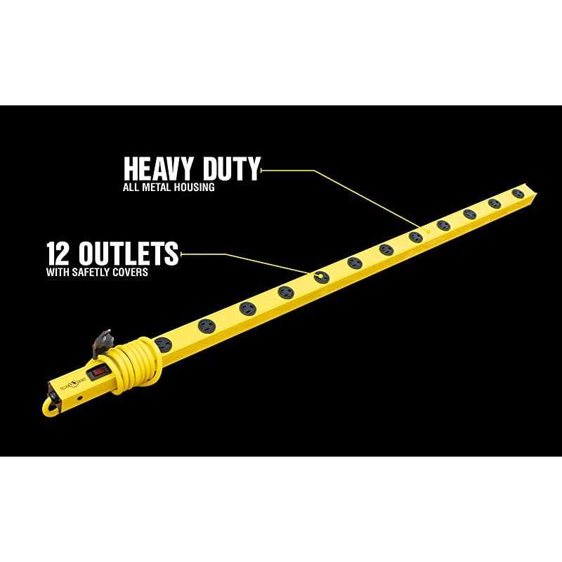 jacket 5154 4Foot Metal Power Strip With 510J Surge Protector and Resettable Circuit Breaker Featuring 12 Outlets with 6Foot Cord