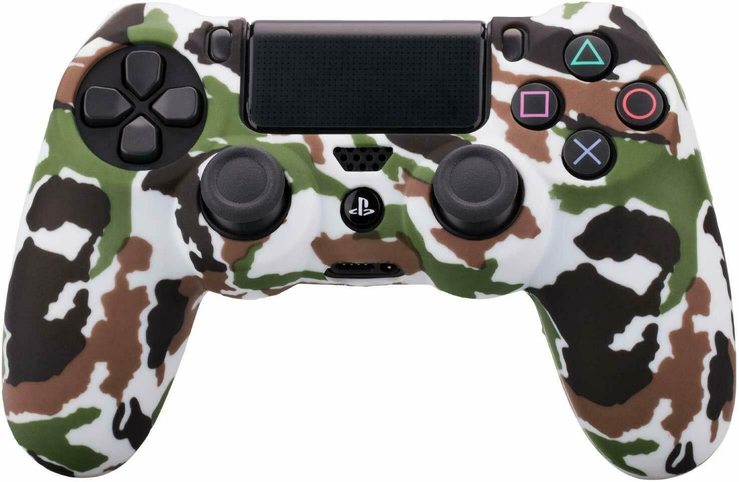 Camo Silicone Rubber Skin Case Gel Cover Grip for Playston 4 PS4 Controller