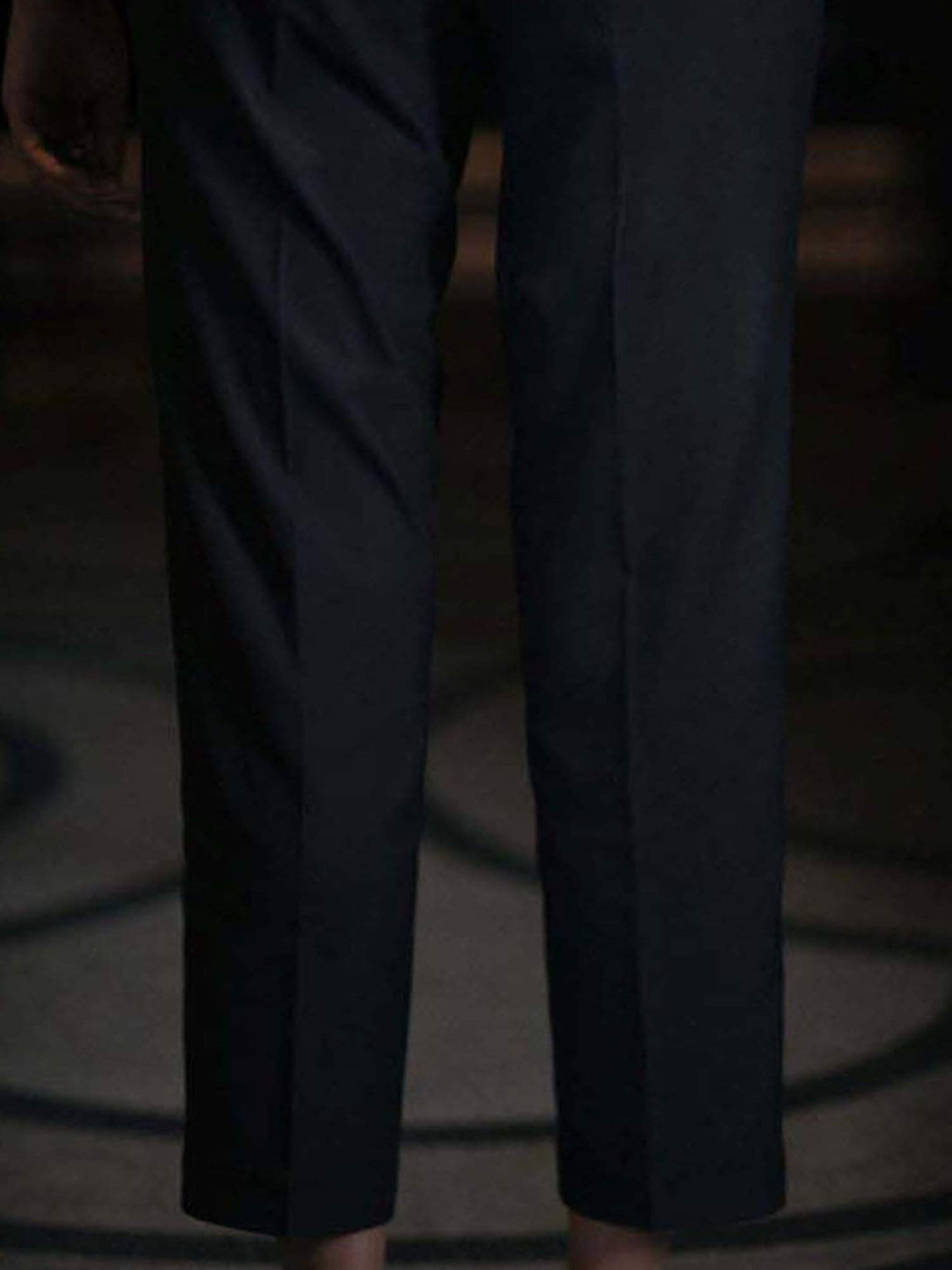 Qua Ebony Black Club 82 Crop Tapered Trousers