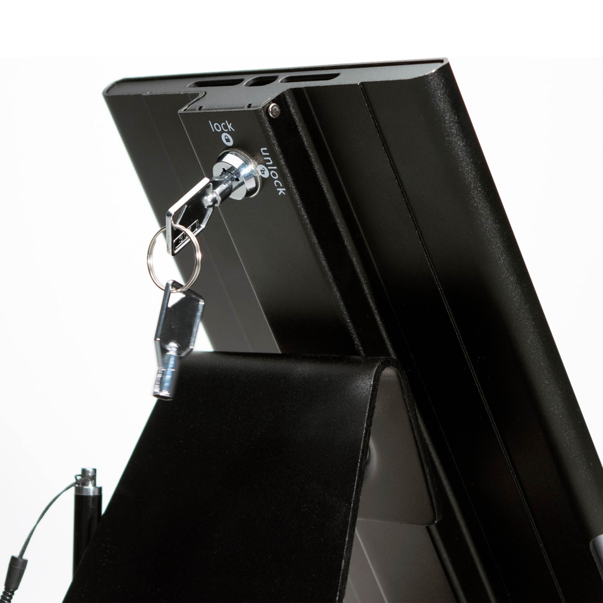 Cta Digital Desktop Anti-Theft Stand Ipad Black Case Rotates 360 Degrees