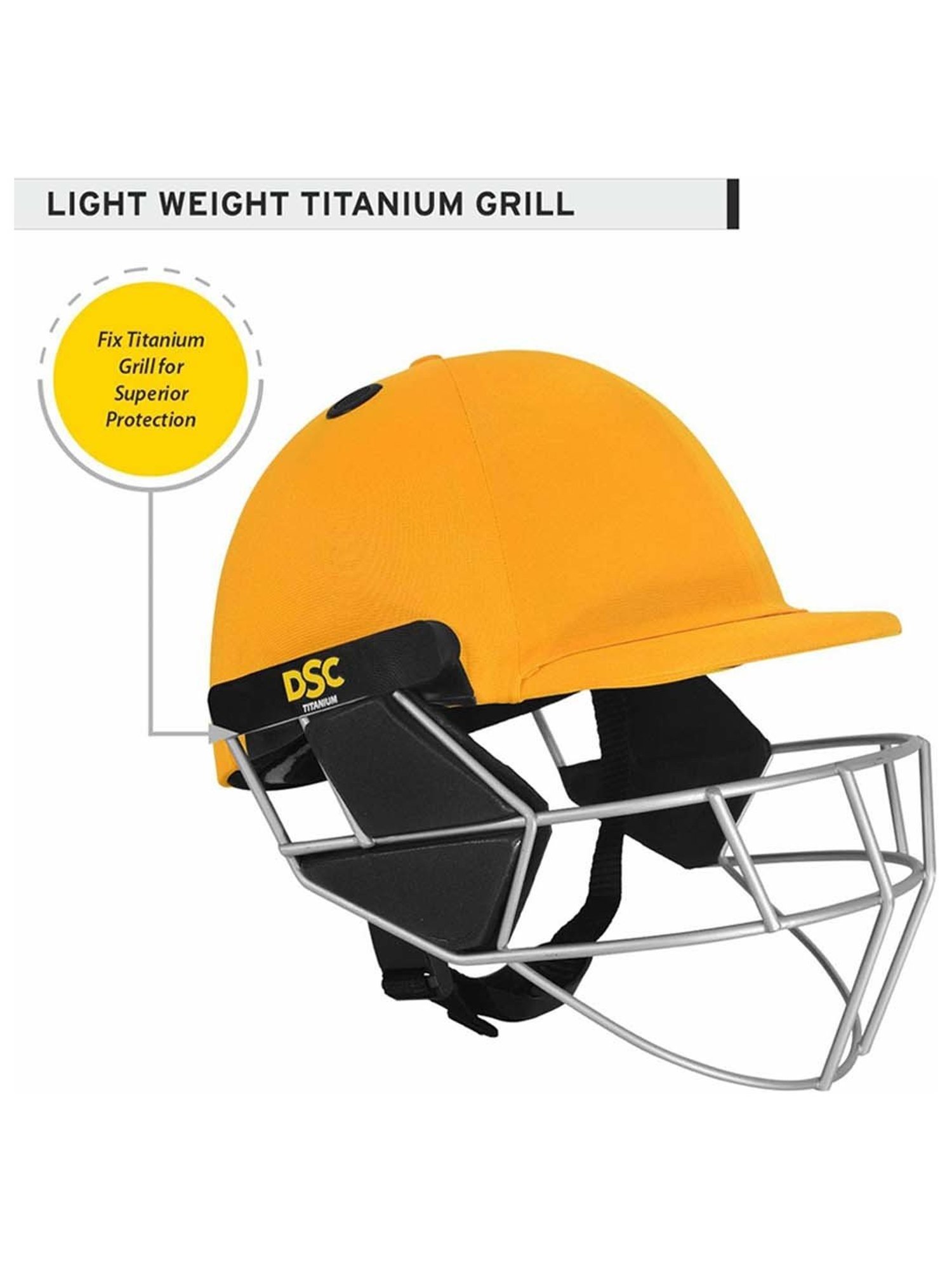 DSC Scud LITE Titanium Premium Cricket Helmet with Neck Guard Size - L