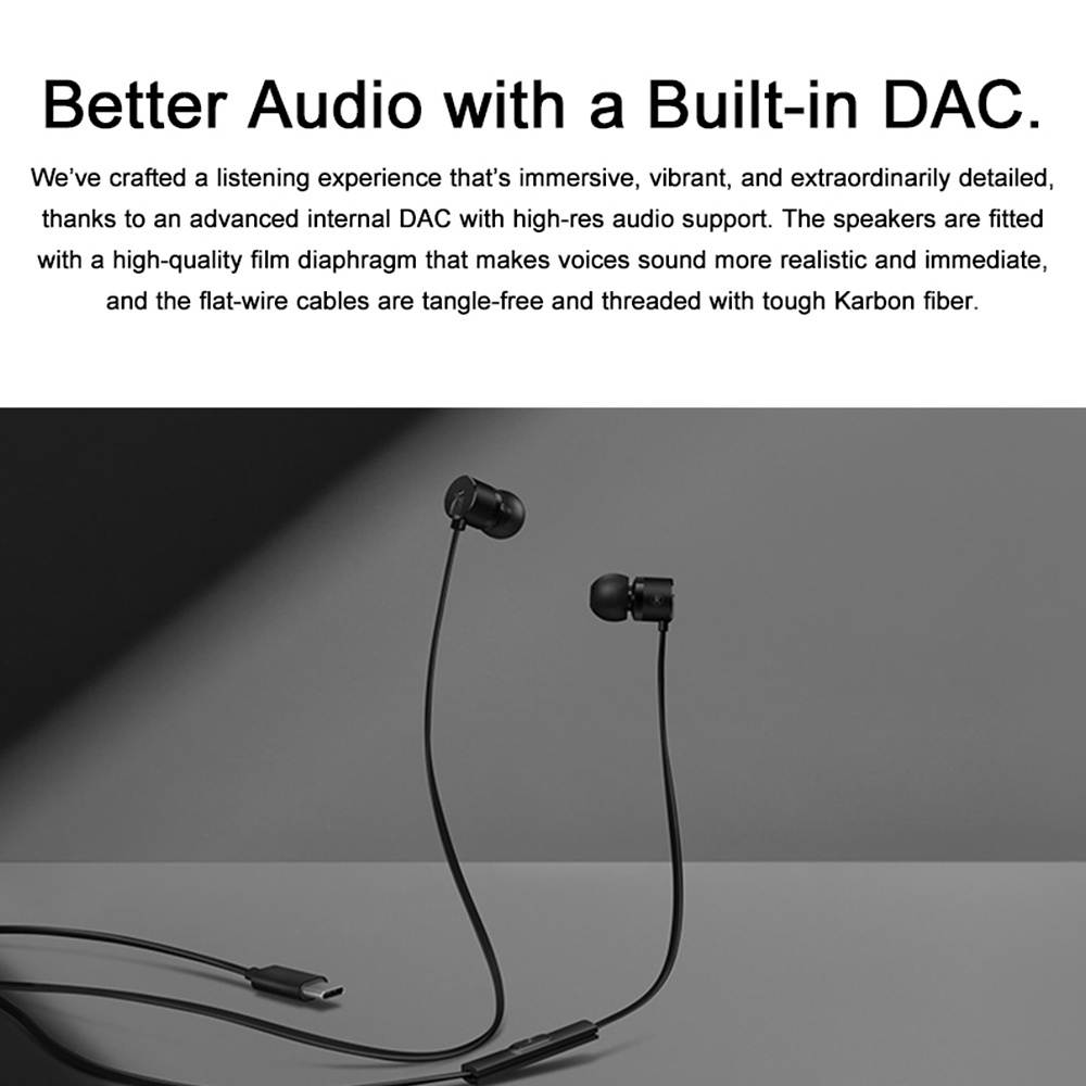 OnePlus Bullets 2T Earphones Type-C In-Ear Headset With Remote Mic 1.15M Wired Compatible for Oneplus 7 8 Pro 6 7 T Mobile Phone