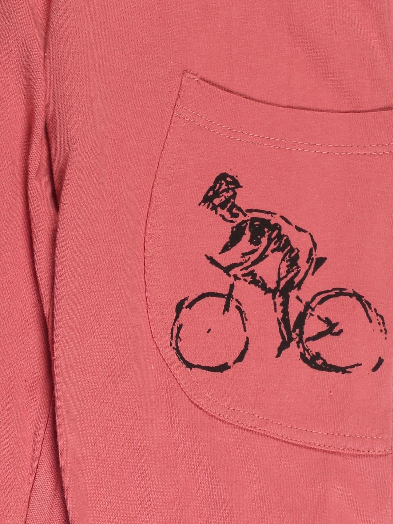 Kiddopanti Kids Rust & Black Cotton Printed Trackpants