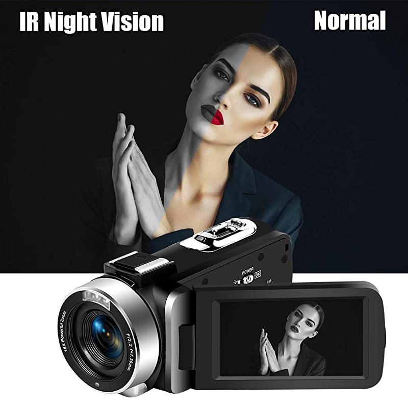 Camera 4K 48MP 18X Digital Camera WiFi Camera for YouTube IR Night Vision Camcorder 360&deg;Wireless Remote Control Vlogging Camera with External Microphone