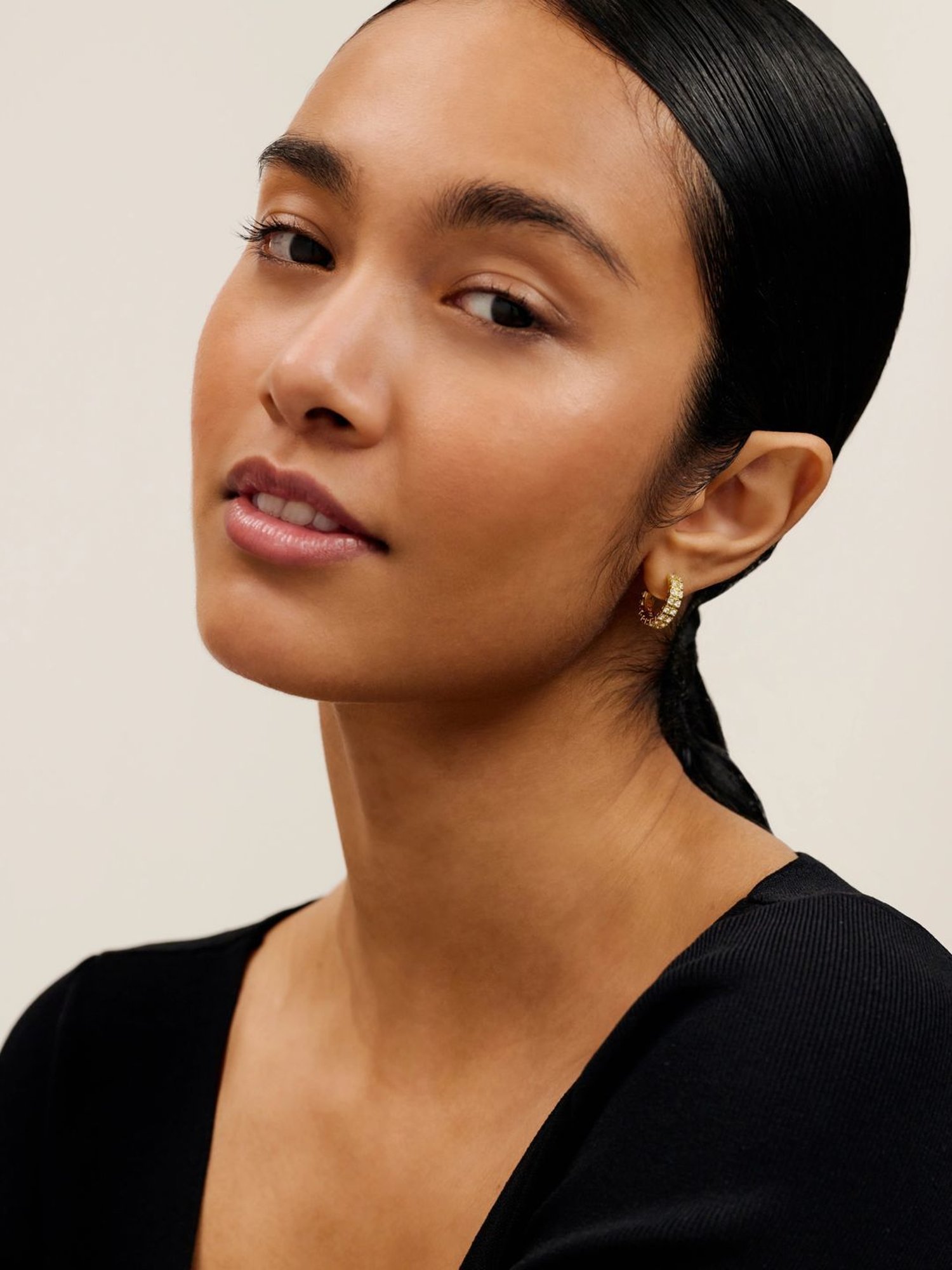 Ted Baker MELLRIE: Small Double Crystal Hoop Earrings
