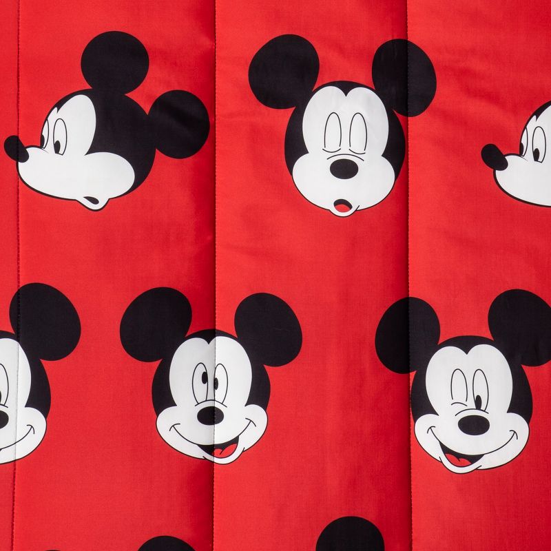 Mickey Mouse Twin Cute Faces Bedding Set Red
