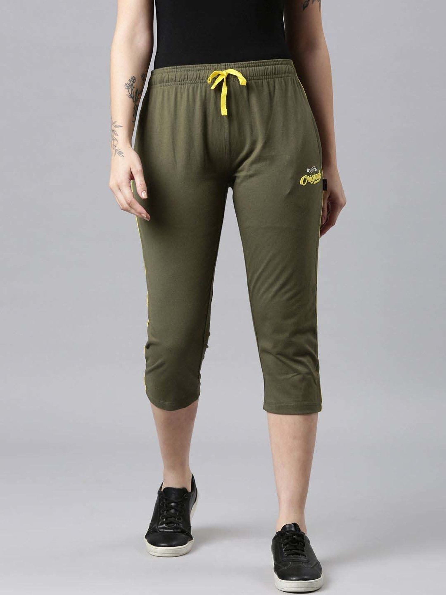 Dixcy Slimz Green Cotton Graphic Print Capris