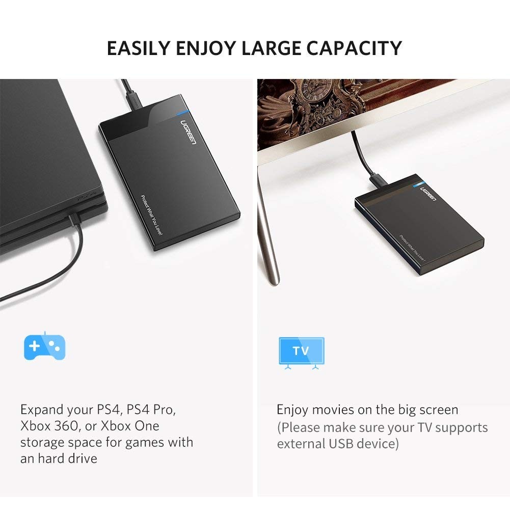 Wanmingtek USB3.0 HDD Case SATA USB3.0 External Hard Drive Case Enclosure Support UASP Max 6TB for 2.5 SSD SATA Seagate, WD, Toshiba
