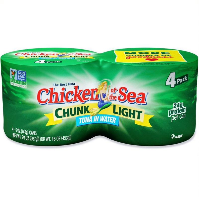 Chicken of the Sea Chunk Light Tuna in Water - 5oz/4ct