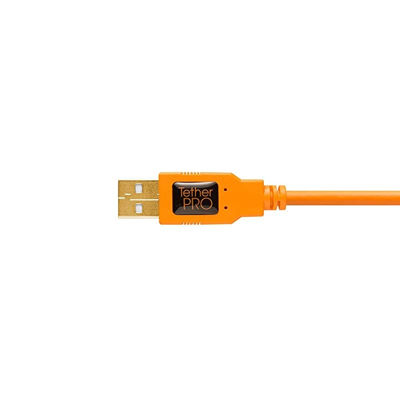 TetherPro USB 2.0 to Micro-B 5-Pin Cable, 15' (4.6m), High-Visibility Orange