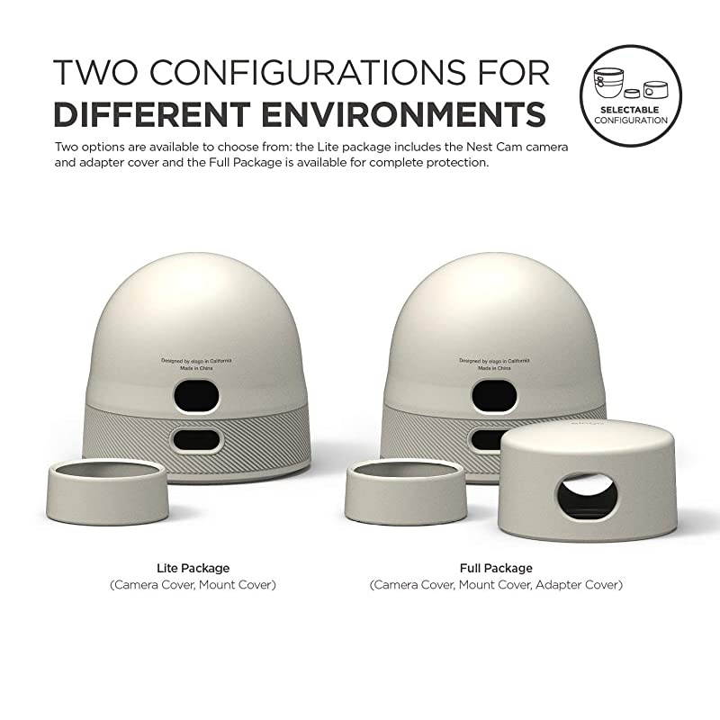 Google Nest Cam Outdoor Cover (Classic White, 2Pcs x 2Set) - Lite Package, All Weather Protective Cover, Protection, Blending in, Easy Installation