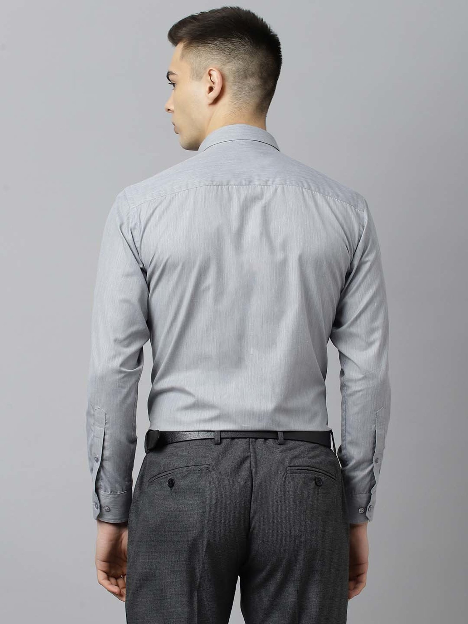 English Navy Grey Slim Fit Shirt
