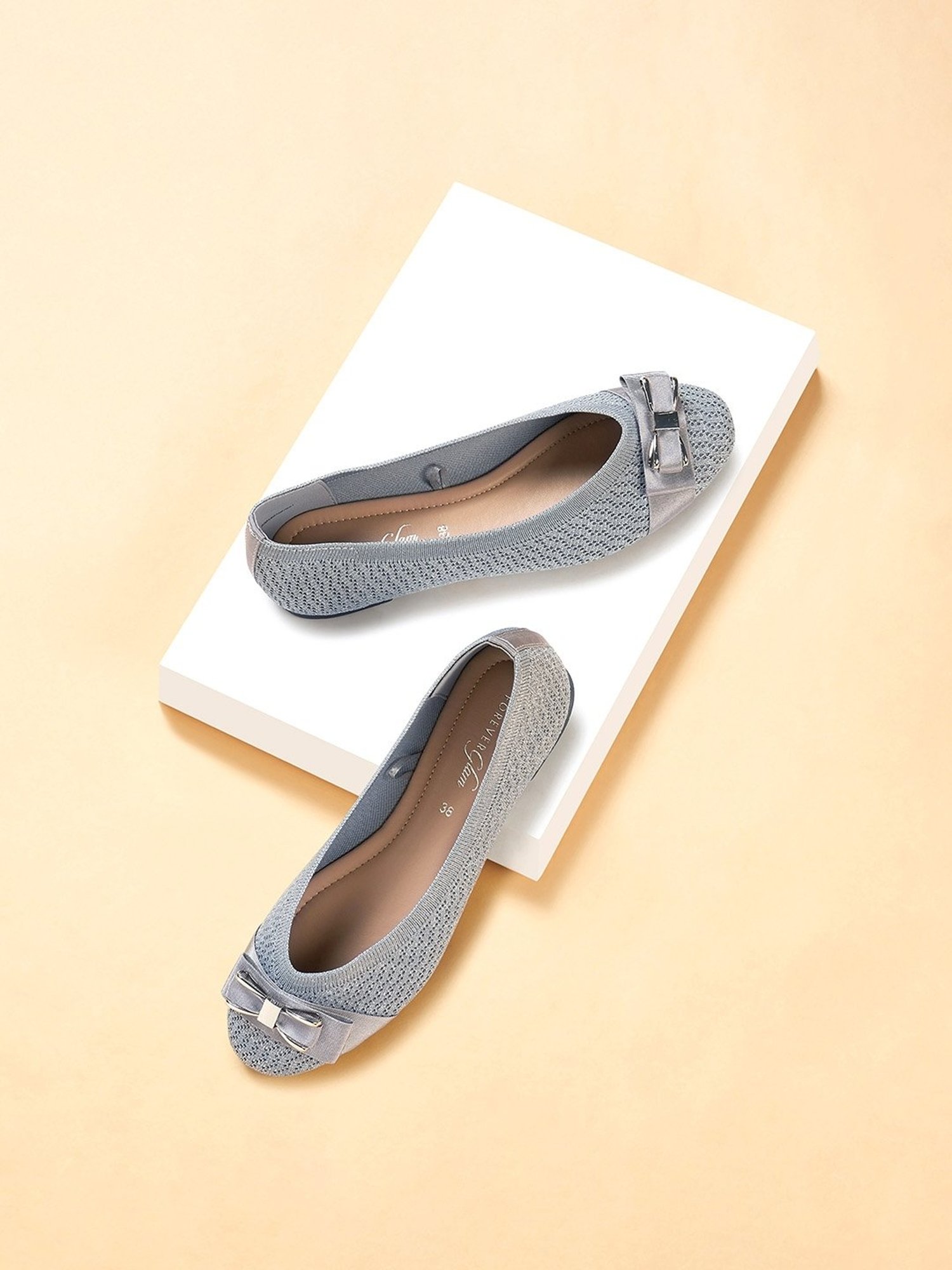 Forever Glam by Pantaloons Women's Grey Flat Ballets