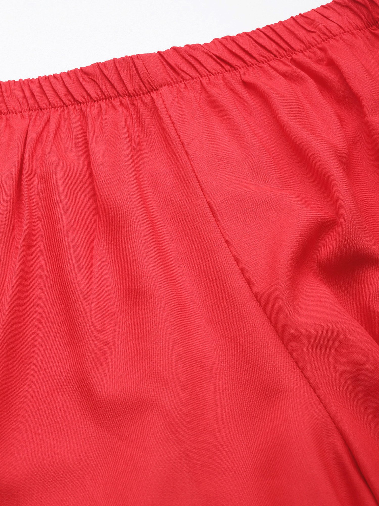 theRebelinme Red High Rise Regular Fit Palazzos