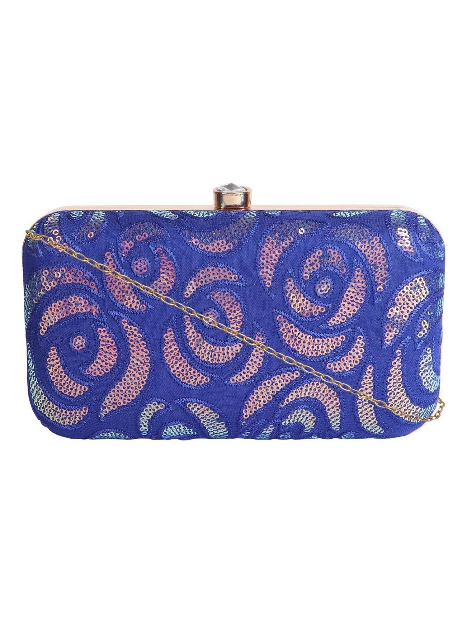 Horra Blue Embellished Clutch