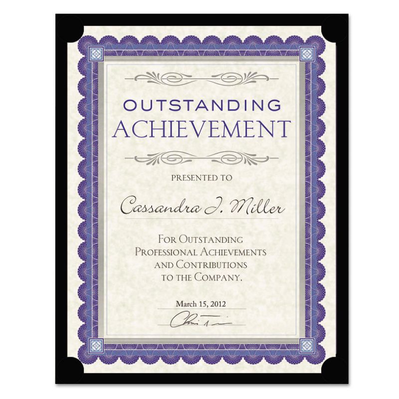 Southworth Certificate Holder Black Linen 105 lbs. 12 x 9-1/2 10/Pack PF18