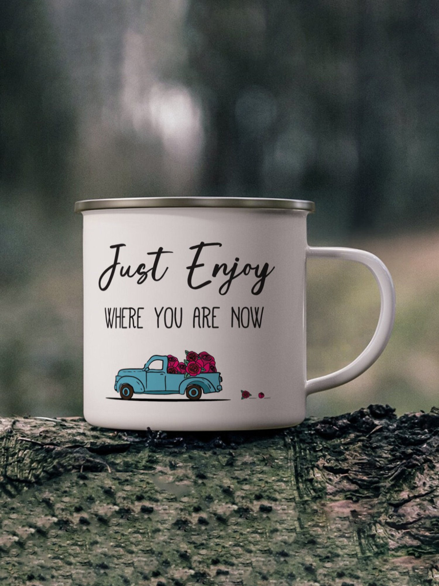 Gathari Enamel White Stainless Steel Coffee Mug