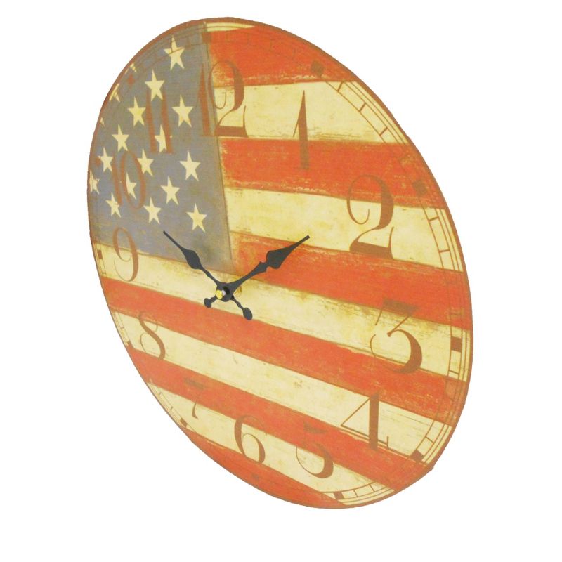 USA Flag Round Wall Clock - Creative Motion Industries
