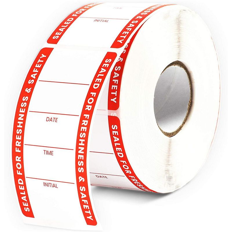 Stockroom Plus 500-Pack Tamper Evident Sticker Roll, Label Seals for Food Containers 2 x 4 in