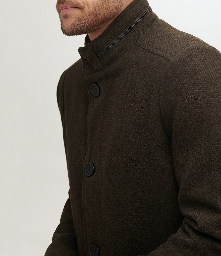 Kenneth Cole New York Long-Sleeve Twill Wool-Blend Coat