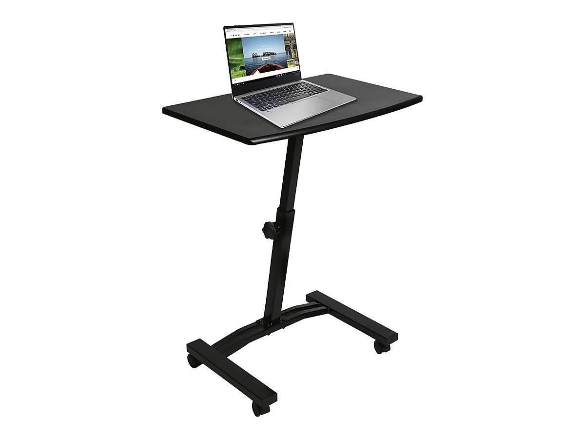 seville classics off65854 mobile laptop computer desk cart height-adjustable from 20.5" to 33", black slim
