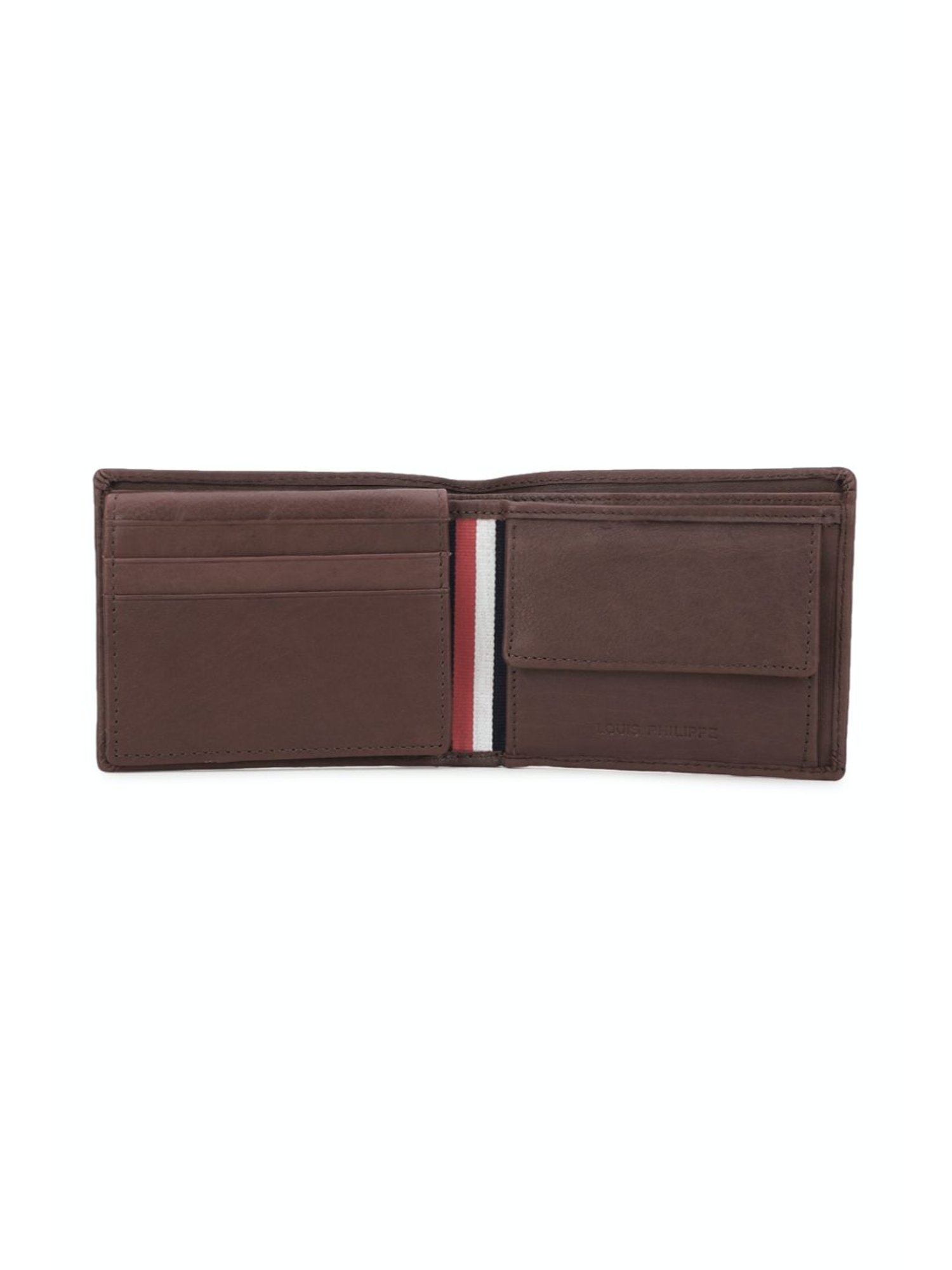 Louis Philippe Brown Solid Bi-Fold Wallet for Men