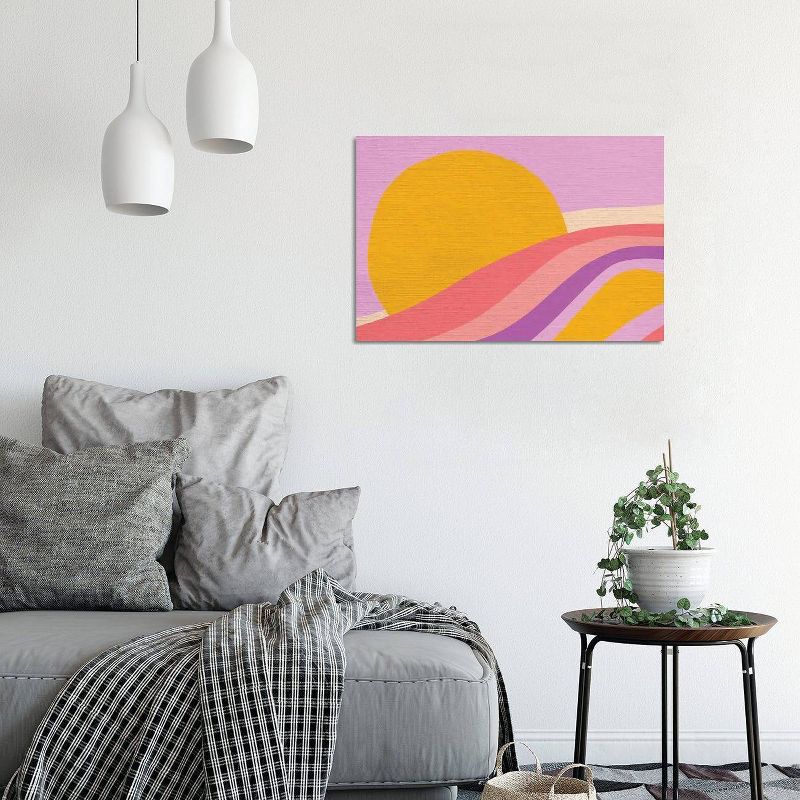 Retro Rainbow Wave III by Dominique Vari Unframed Wall Canvas - iCanvas