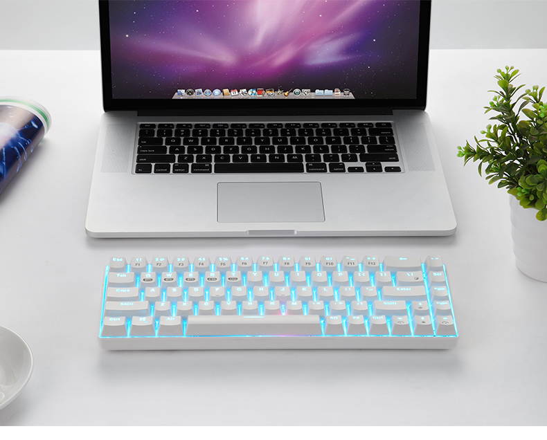 68-Key Wireless Bluetooth/USB Wired Gaming Mechanical Keyboard, Compact 65% Layout LED Backlit