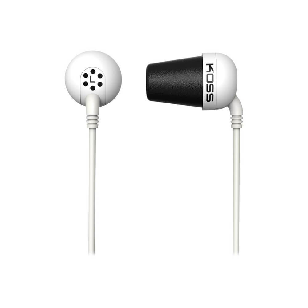 KOSS White PLUGW Earbud Noise Isolating