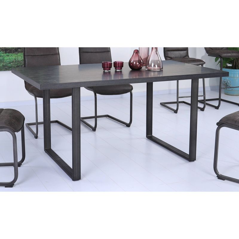 Dalak Contemporary Dining Table Gray/Black - Modern Home