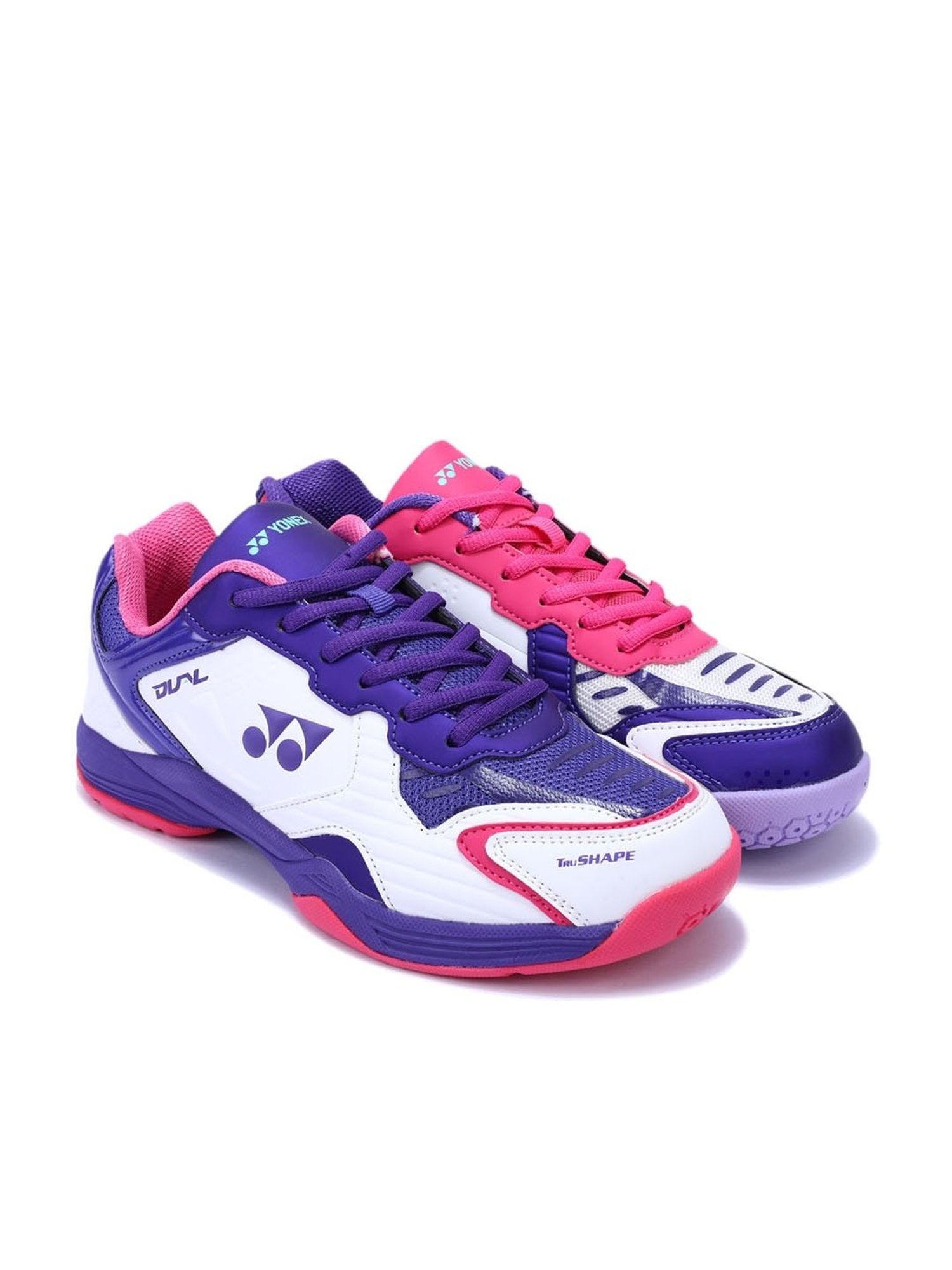 Yonex Badminton Shoe DUAL WHITE PURPLE VELVET BRIGHT ORCHID NON MARKING TRU CUSHION