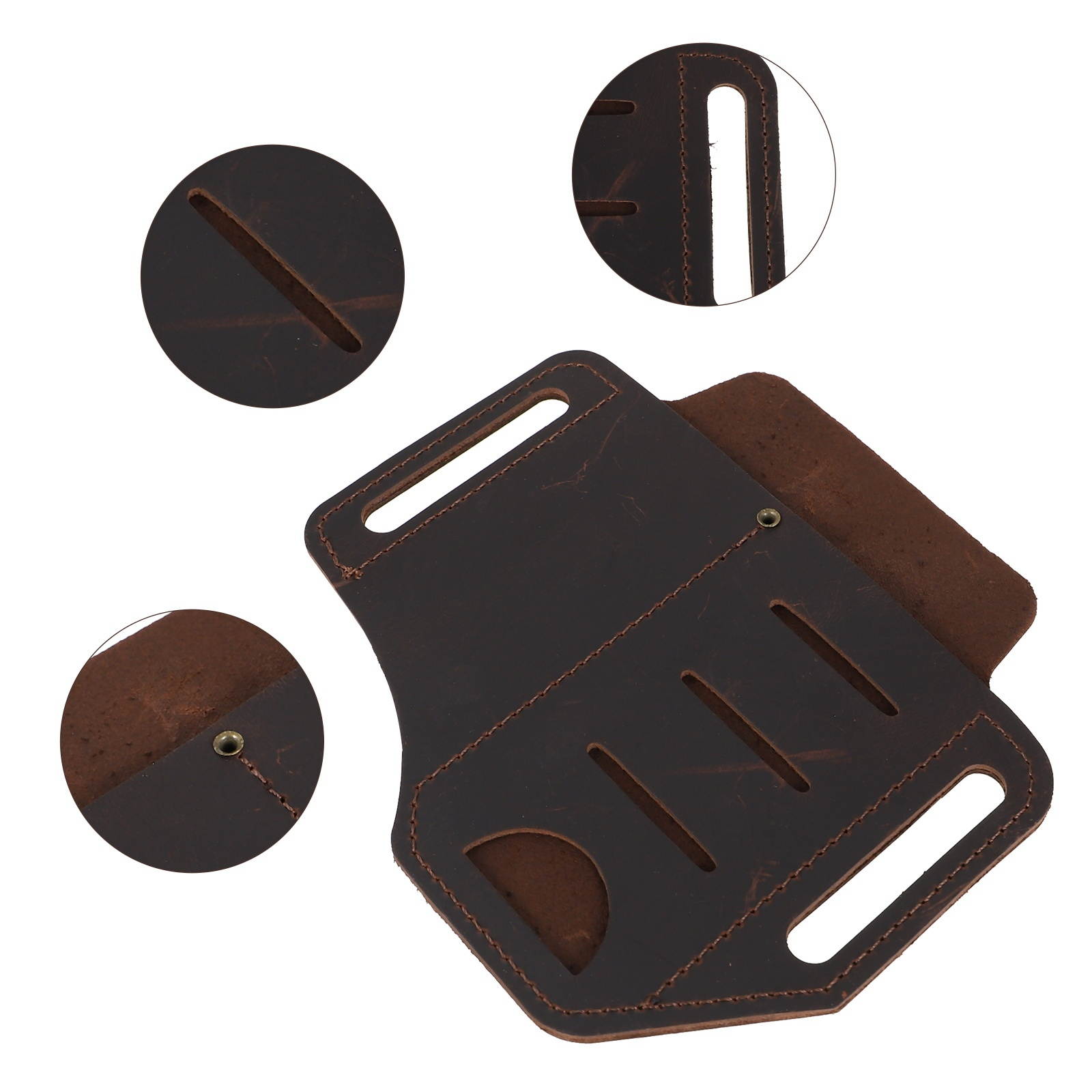 Leather Sheath for EDC Organizer Belt Loop Leather Multi-tool Holder Pouch