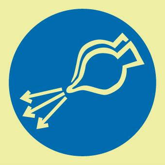 NMC IMO188P-IMO, SYMBOL, START AIR SUPPLY, 6X6, GLOW VINYL LAMINATED (1 EACH)