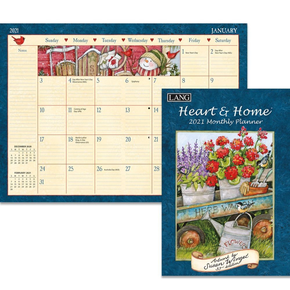 Lang Companies,  Heart & Home Monthly Planner by Susan Winget 2021