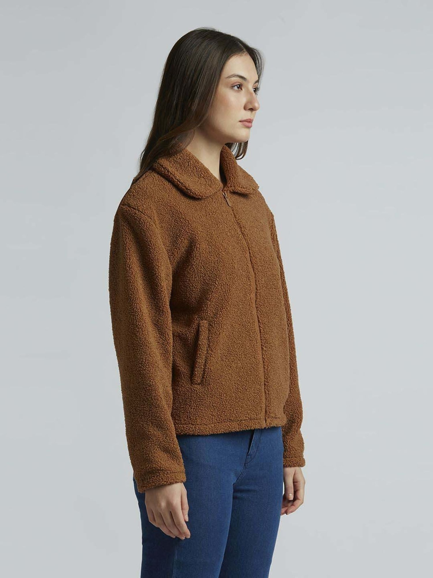 Pepe Jeans Brown Self Pattern Jacket