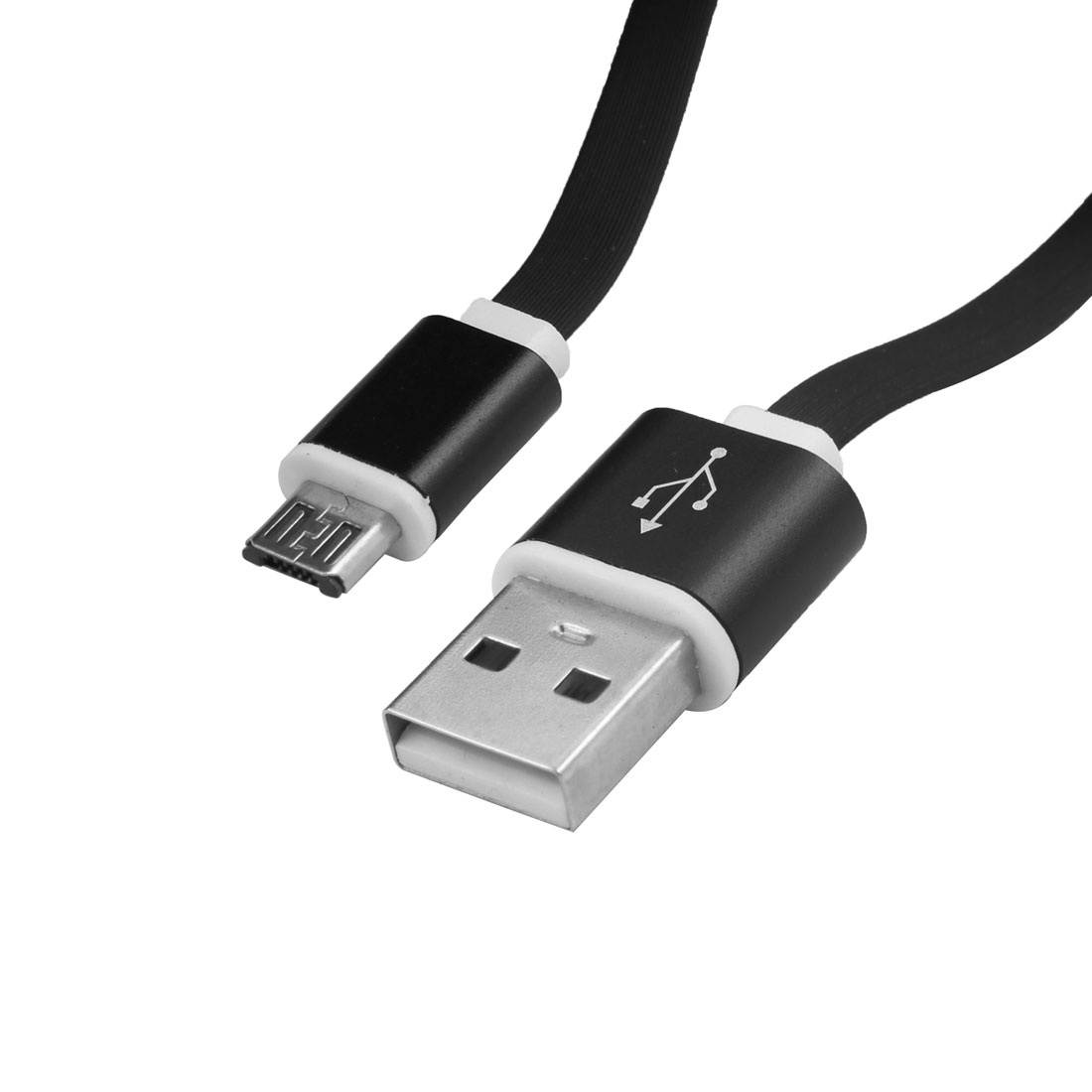 Cellphone Tassel Key Buckle USB 2.0 A Male to Micro B Charger Data Cable Black