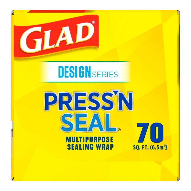 Glad Press'N Seal Plastic Food Wrap Roll + Designer Series Plastic Food Wrap - 70 sq ft