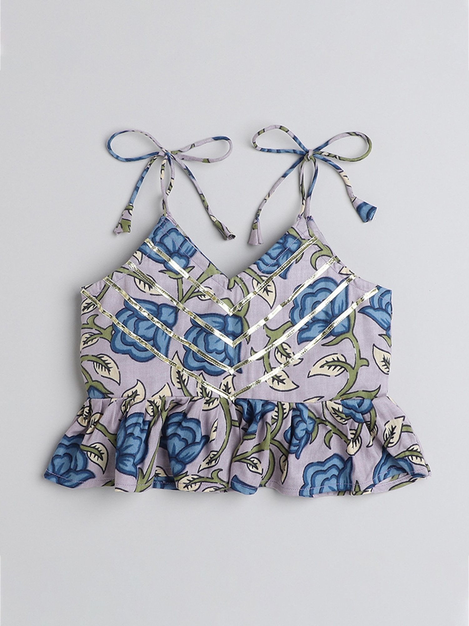 Many Frocks Kids Purple Embellished Ghagra with Choli