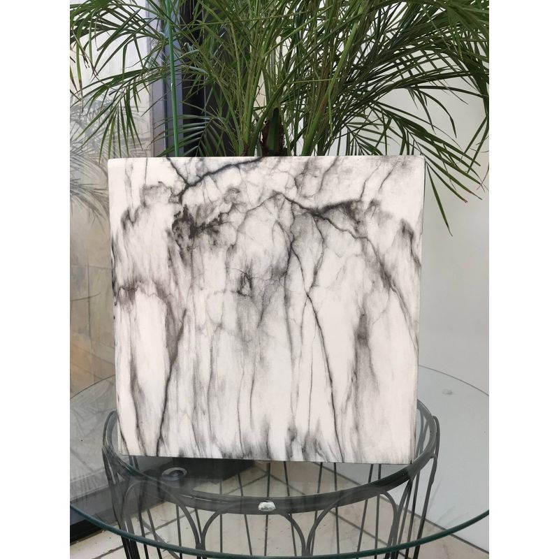 12" Kante Lightweight Modern Outdoor Concrete Square Planter Marble - Rosemead Home & Garden, Inc.