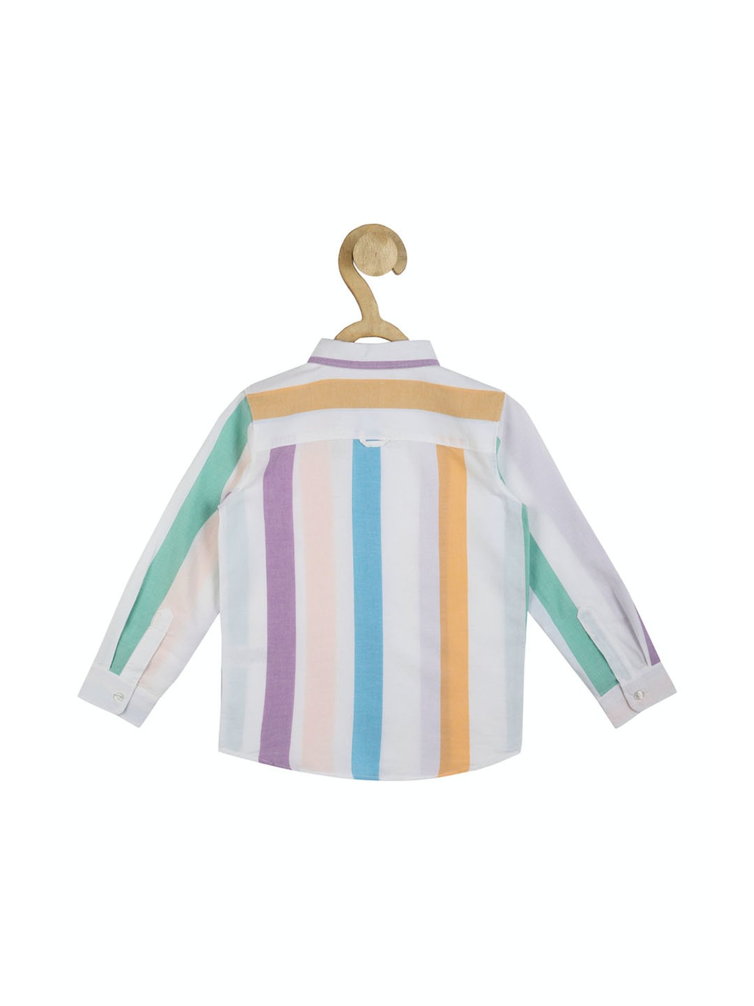 Peter England Kids Multicolor Striped Full Sleeves Shirt