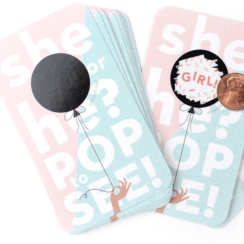 Scratch Off Gender Reveal Girl Balloon Cards