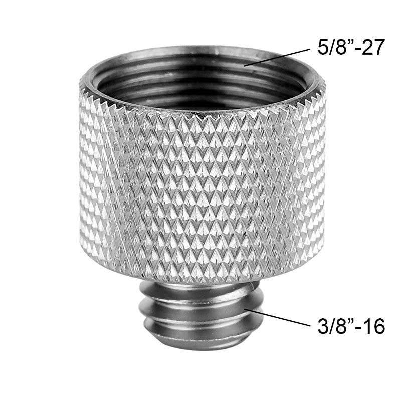 Mic Stand Adapter 5/8 to 1/4 Adapter and 5/8 to 3/8 Adapter Combo Pack Mic Thread Screw Adapter Microphone Stand Adapter to Tripod Adapter, 2 Pack