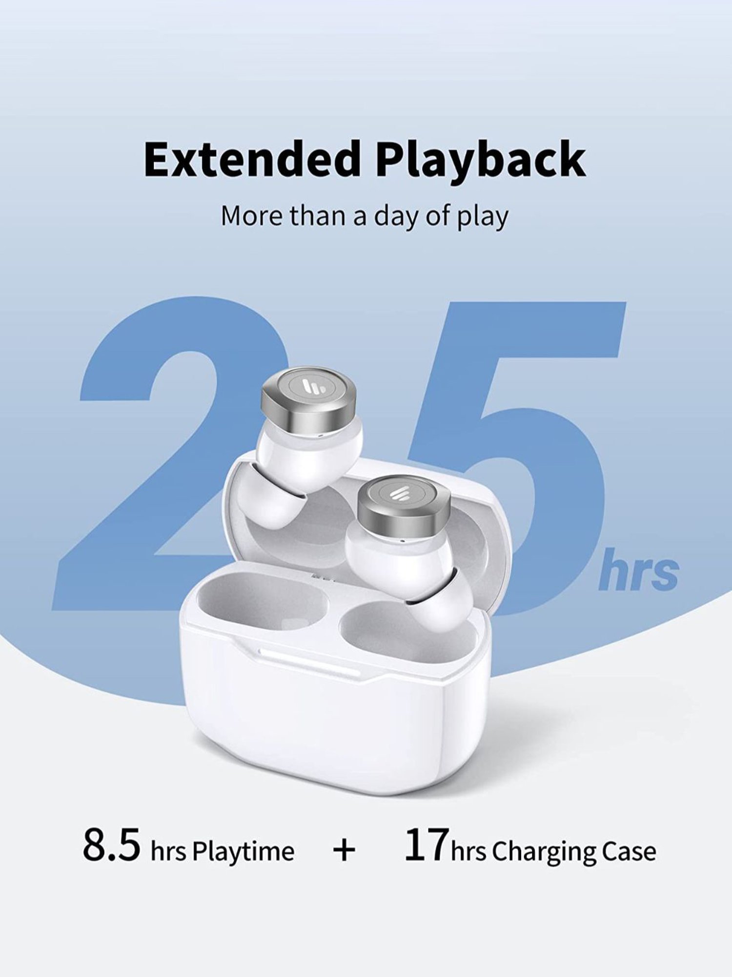 Edifier W240TN True Wireless Noise Cancellation In-Ear Headphones (White)