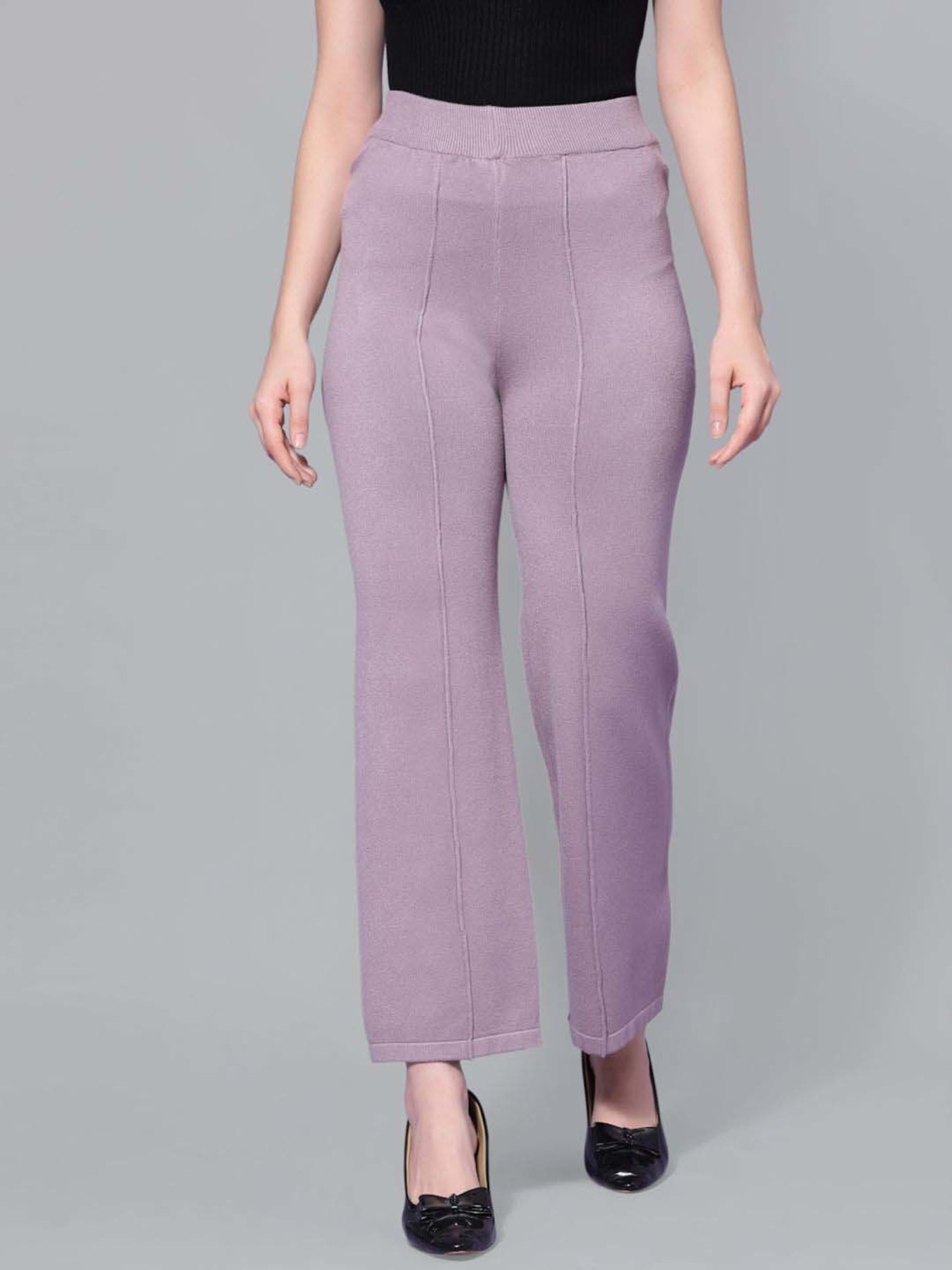 Mafadeny Mauve Self Pattern Palazzos